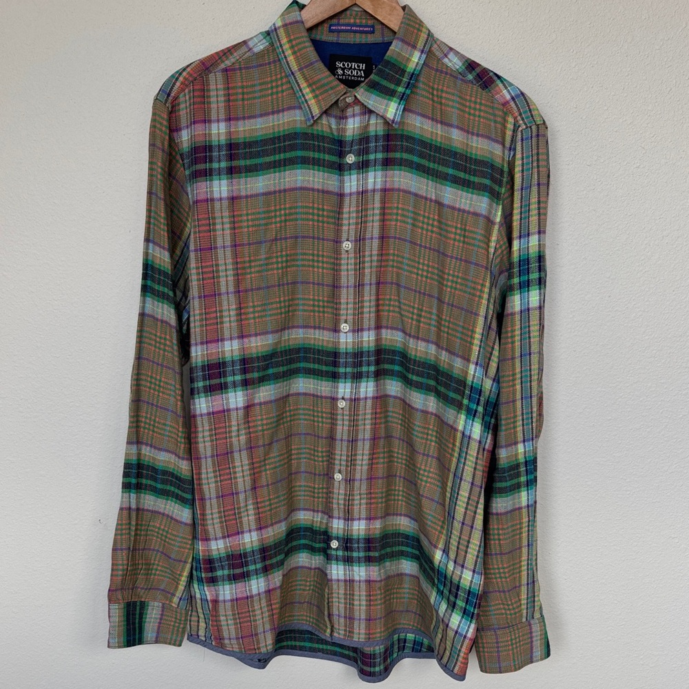 Scotch & Soda Men's Vibrant Plaid Button-Down Shirt